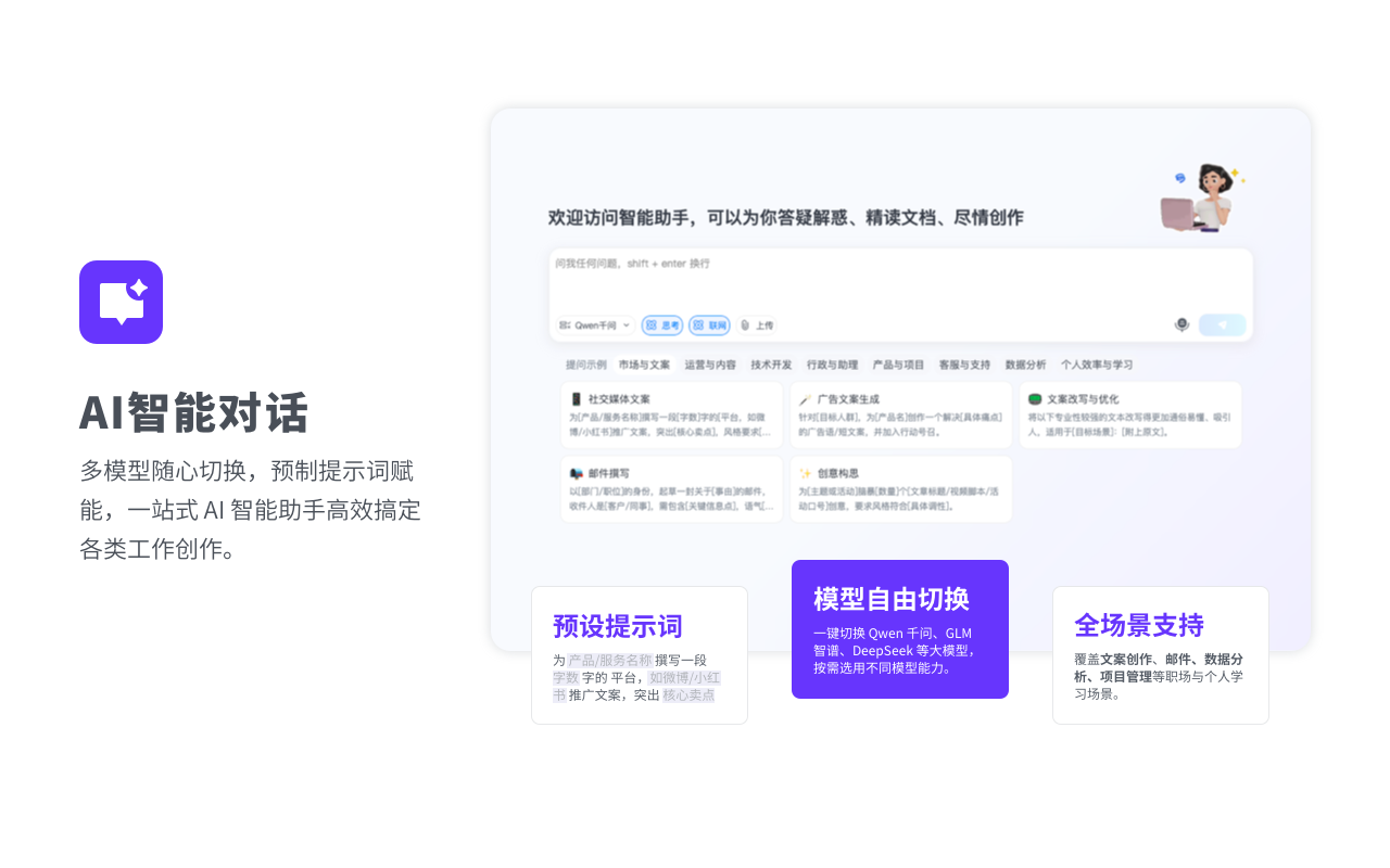 VokiAI AIインテリジェントチャット 製品画面紹介
