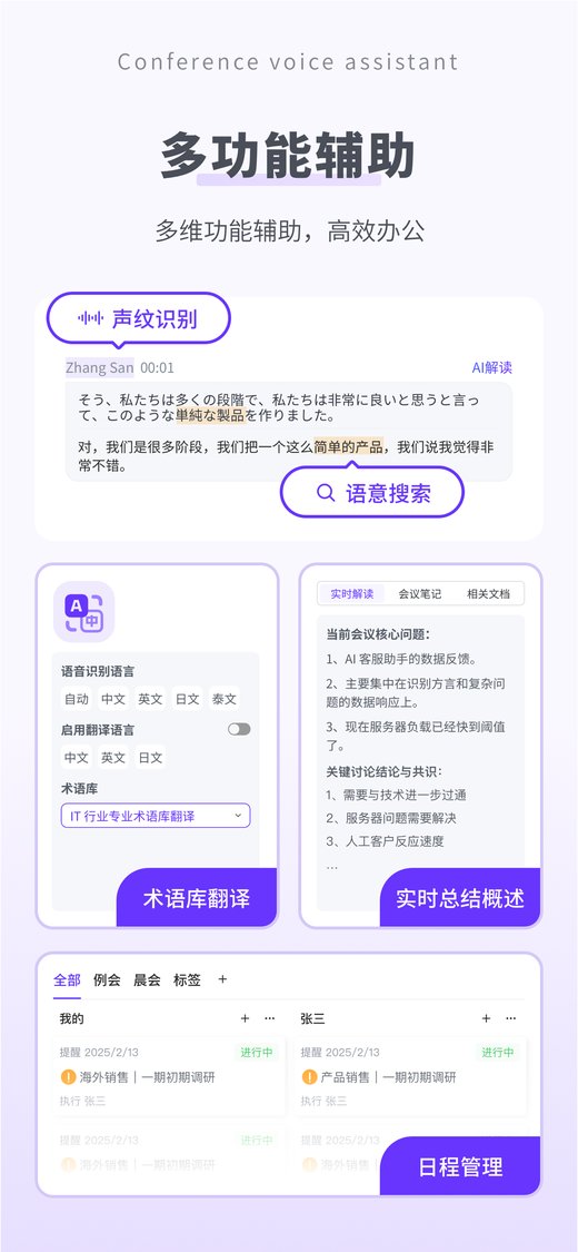 Voki AI 会議音声アシスタント モバイル APP 画面